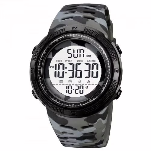 Часы наручные SKMEI 2070CMGYWT, GRAY CAMO-WHITE, 10409