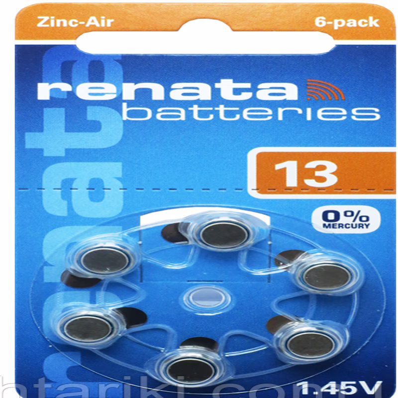 Батарейки-таблетки Renata ZA 13 / 1.45V / 6 шт. на блістері