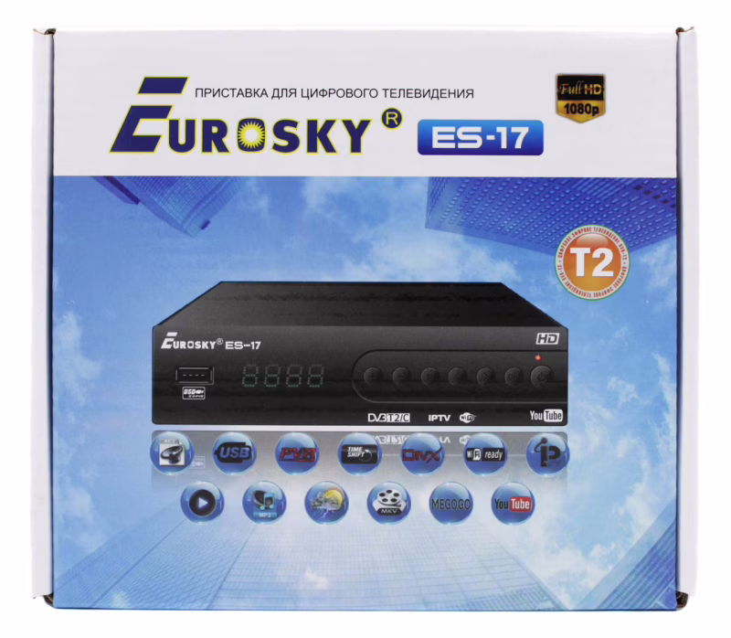 ТВ-тюнер Eurosky ES-17 DVB-T2 (металлический корпус, гарантия 1 год)