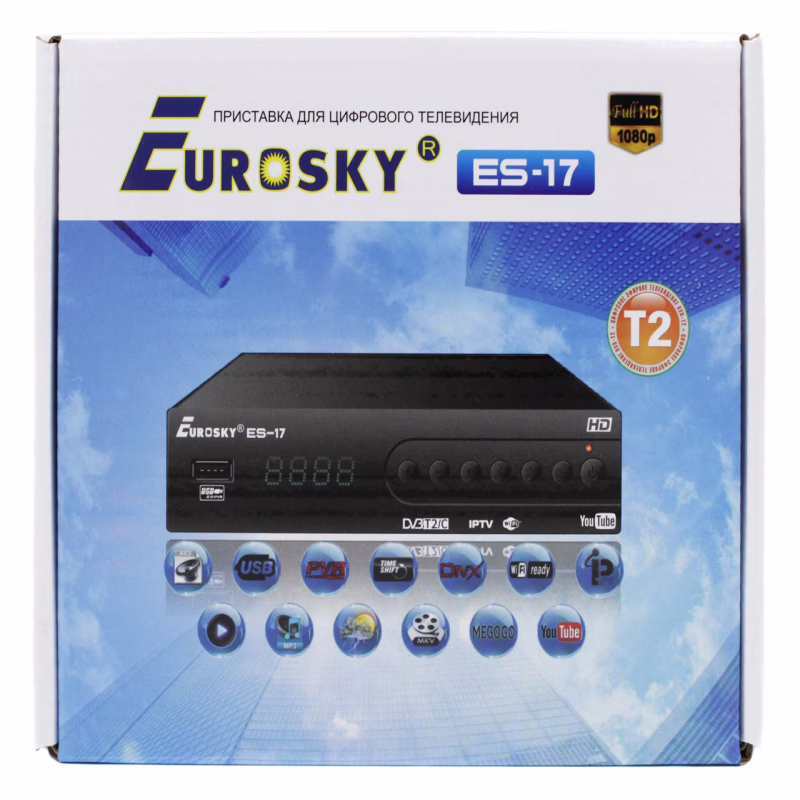 ТВ-тюнер Eurosky ES-17 DVB-T2 (металлический корпус, гарантия 1 год)