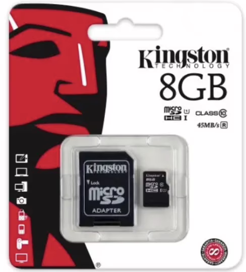 Карта памяти micro SDHC Kingston (UHS-1) 8GB class 10 (с адаптером) (Гарантия 3года)