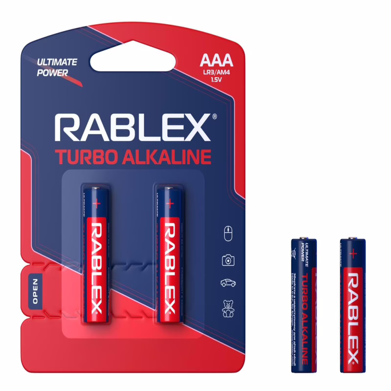 Батарейка Rablex LR3 AAA /2шт/ТУРБО / Алкалінова /БЛІСТЕР