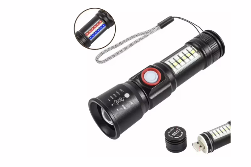 Ручний ліхтар SY-1903C-P50+SMD+RGB, Li-Ion акум. ЗУ USB, зум