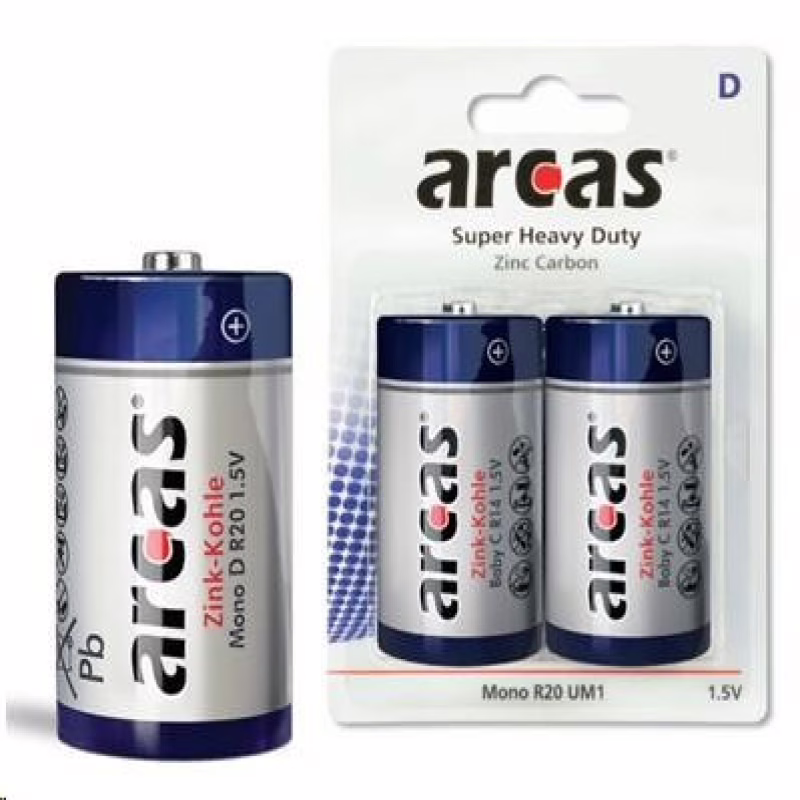 Батарейка ARCAS R20 (D) 1.5V