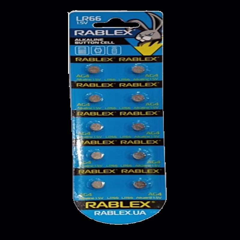 Батарейки-Таблетки Rablex LR66/AG4/1.5V блистер 10шт.
