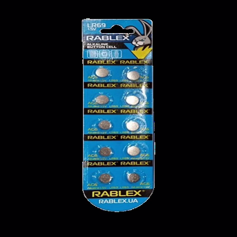 Батарейки-Таблетки Rablex LR69/AG6/1.5V блістер 10шт.