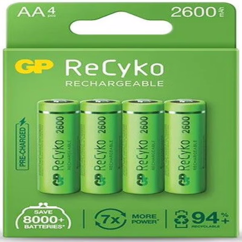 Аккумулятор GP ReCyko 2700 AA (R6) Ni-MH 2600mAh 1.2V (4 шт., блистер)