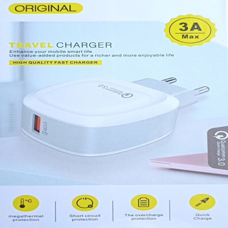 Сетевое зарядное устройство 1xUSB Fast 3.0A Original Travel, Model: 21-3