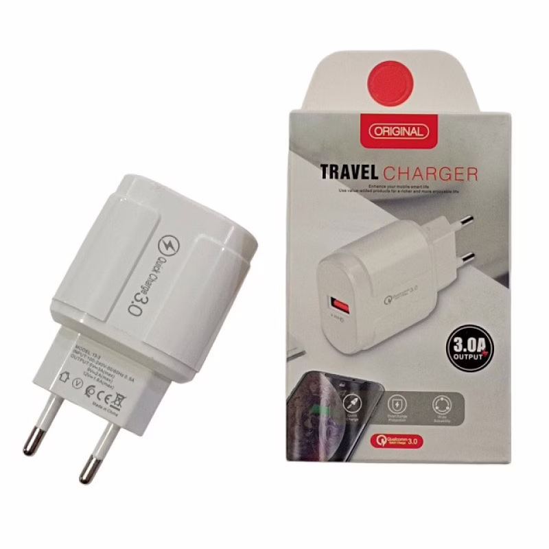 Сетевое зарядное устройство Original Travel Model 13-3, 1 × USB, Fast Charge 3A