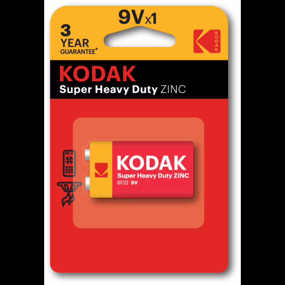 Батарейка Kodak Super Heavy Duty Крона 6F22 9V (блистер)