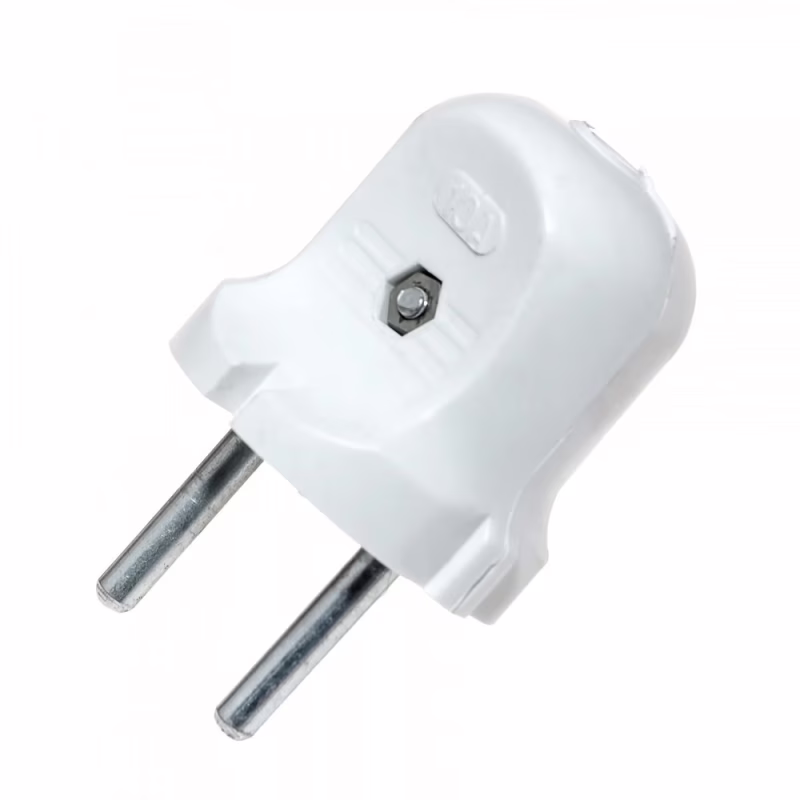 Електровилка ЕМР проста, біла, 10А-220V 20 штук в уп.