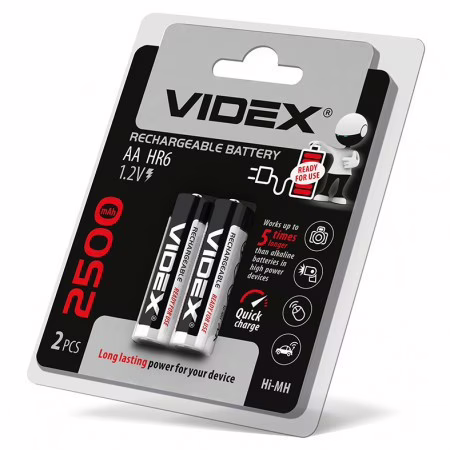 Аккумулятор Videx AA (HR6) Ni-MH 2500mAh 1.2V