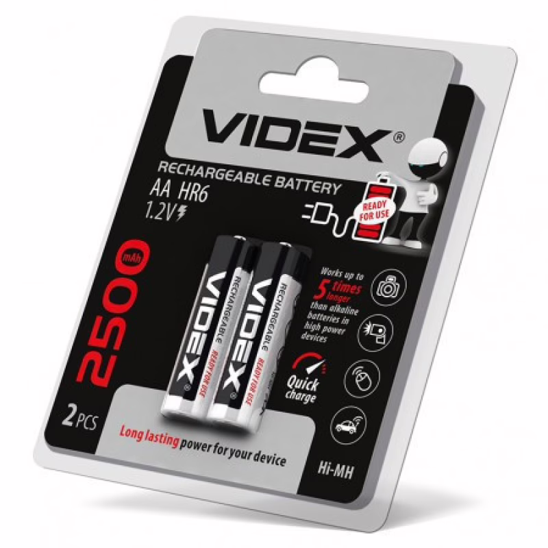 Акумулятор VIDEX HR6 AA Ni-MH 2500mAh 1.2V 1 шт.