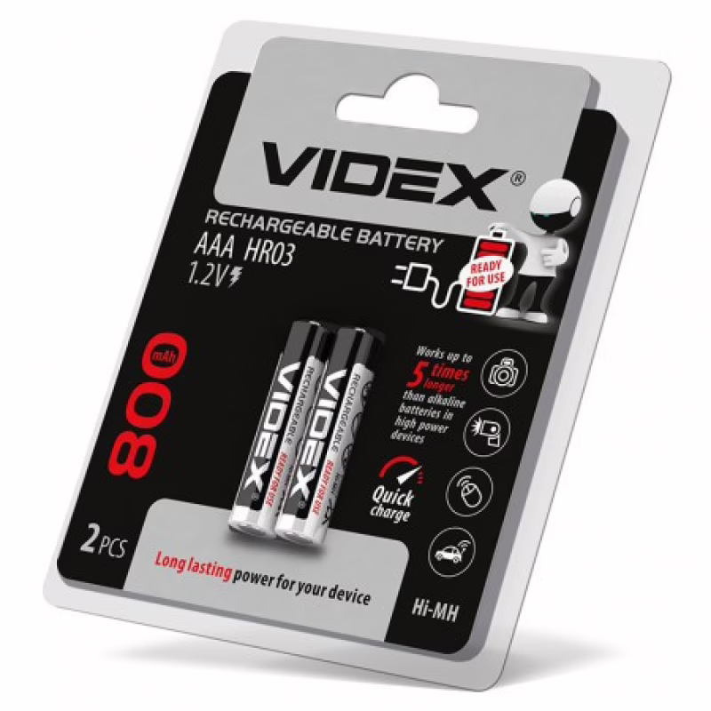 Акумулятор VIDEX HR03 AAA Ni-MH 800mAh 1.2V 1 шт.