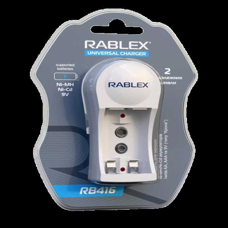 Зарядний пристрій Rablex RB416 на 2 AA/AAA R3/R6 1.2V/ 1 Крона 9V