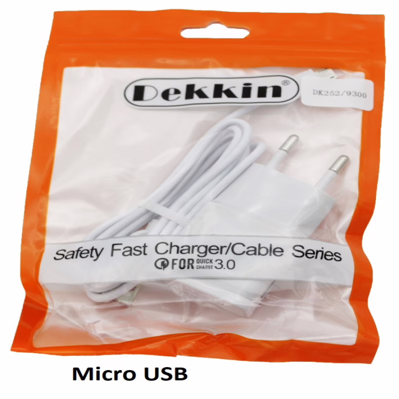 Сетевое зарядное устройство Dekkin DK-252 (5V, 2.1A, USB) + кабель MicroUSB