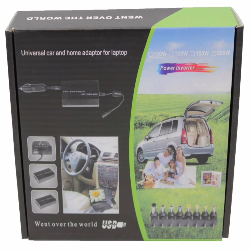 Универсальное зарядное устройство для ноутбуков, DC 9–15V / 12V–220V (0302)