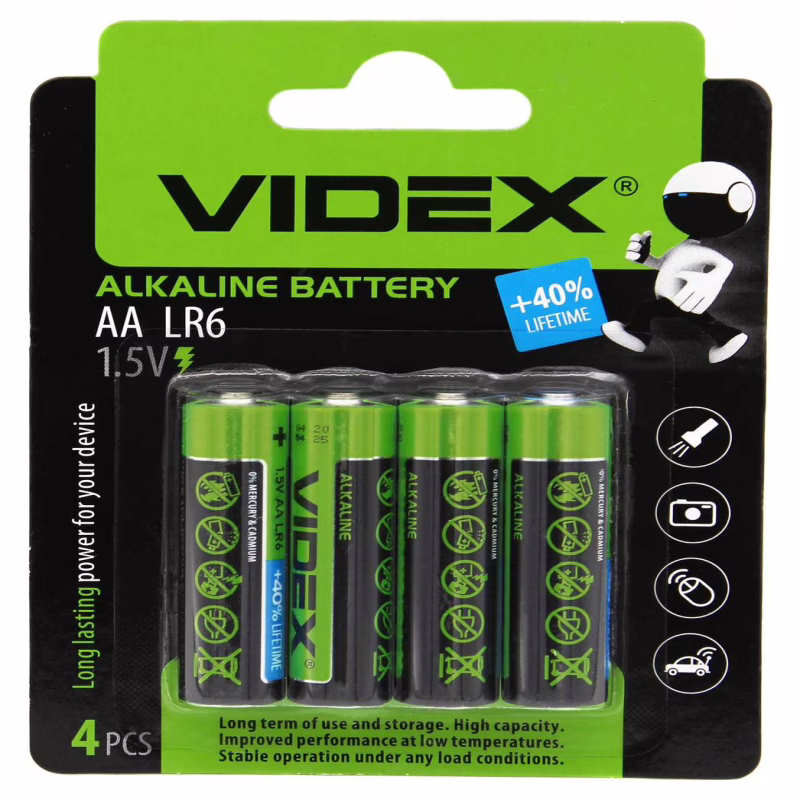Батарейка Videx LR6 (AA) Alkaline (блистер)