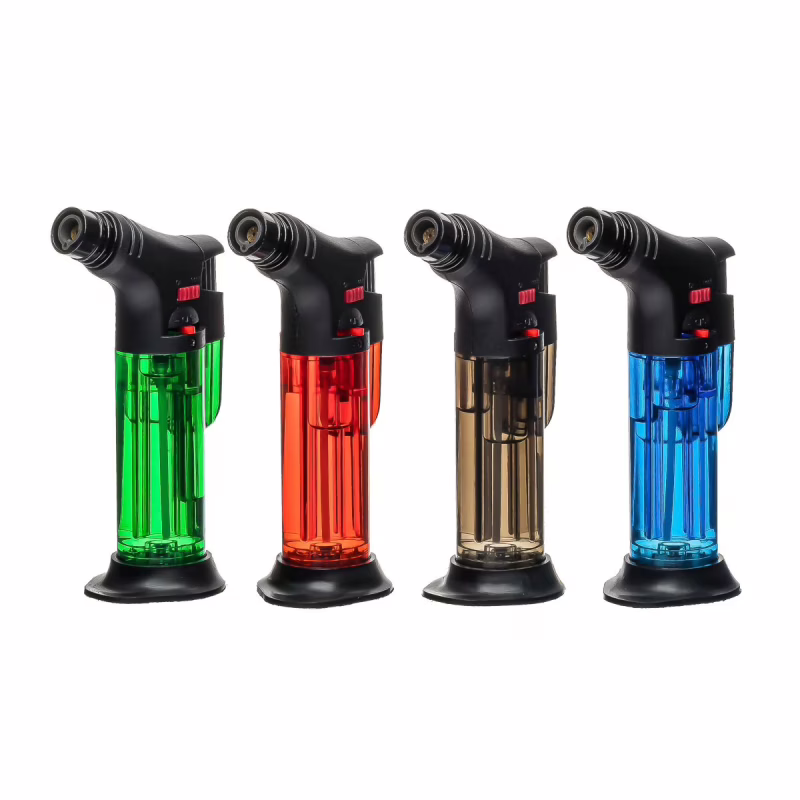 Газовая горелка-турбозажигалка Lighter прозрачная «Карамелька»