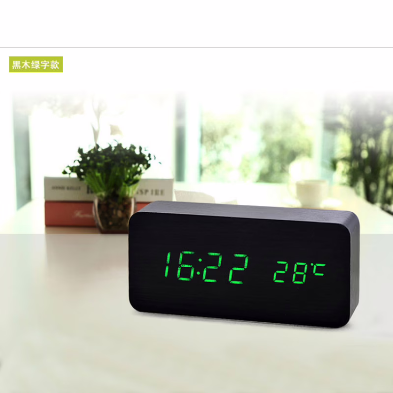 Электронные часы VST-862-1 Green, температура, подсветка