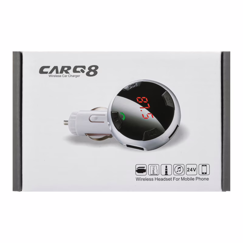 FM-модулятор CARQ 8 для автомобиля, Bluetooth, MP3, USB, AUX