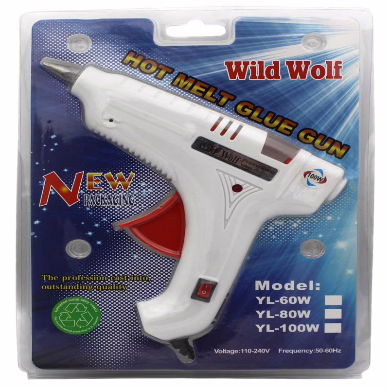Клеевой пистолет Wild Wolf YL-100W, 100W, под клеевые стержни 11 мм, белый
