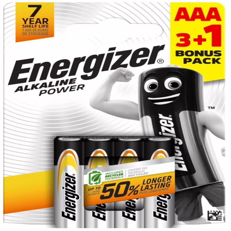 Батарейка Energizer LR3 (AAA) Alkaline (блистер 4 шт.)