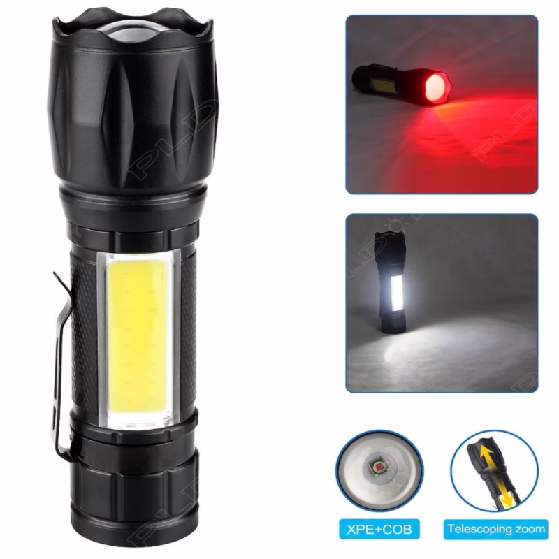 Ручной фонарь Police W601 PL-062, Li-Ion аккум., ЗУ microUSB, zoom, красный и белый свет