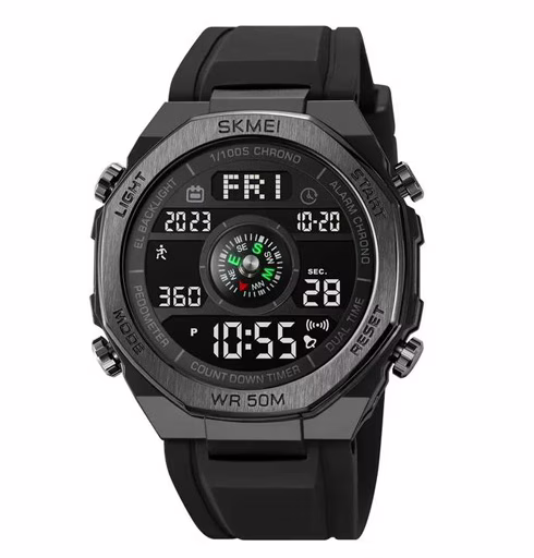 Годинники наручні SKMEI 2209BKBK, BLACK-BLACK, Компас, Педометр, 10323