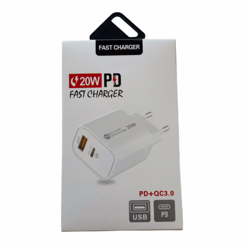 Сетевое зарядное устройство A-113, USB + Type-C, PD + QC3.0, 20W