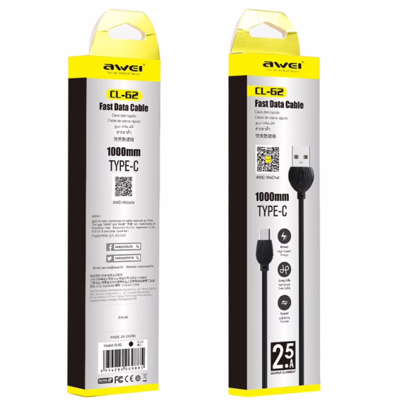 Кабель Awei CL62, USB – Type-C (6680)
