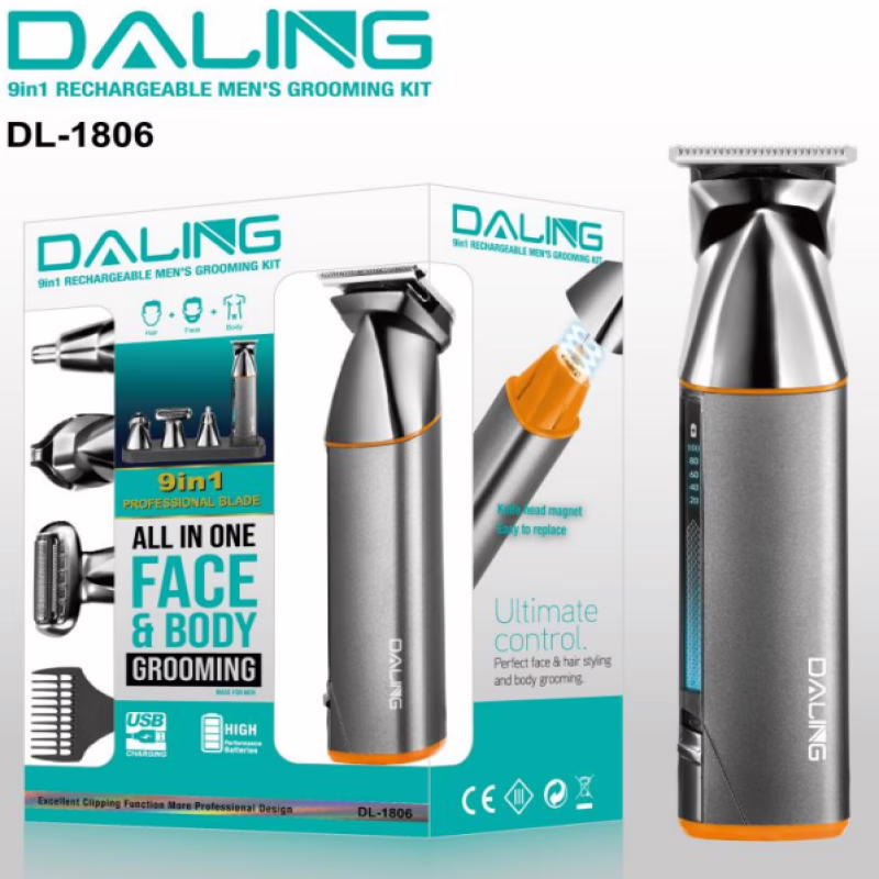 Машинка для стрижки волос Daling DL-1806, 9 в 1