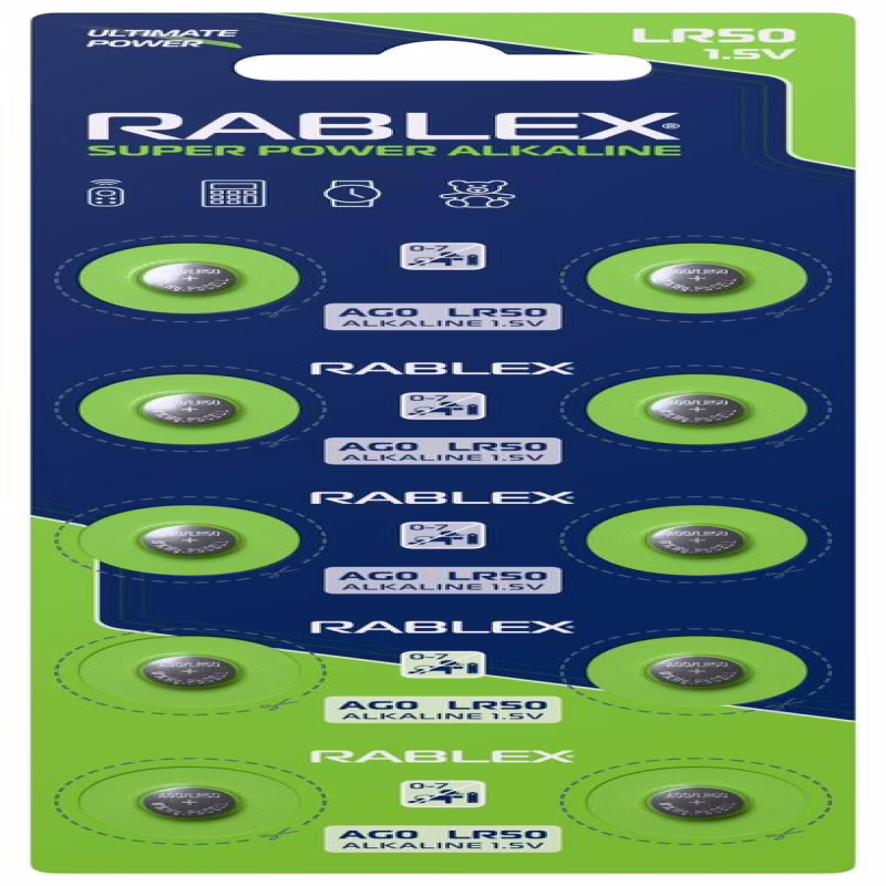 Батарейки-Таблетки Rablex LR50, AG0, New Design