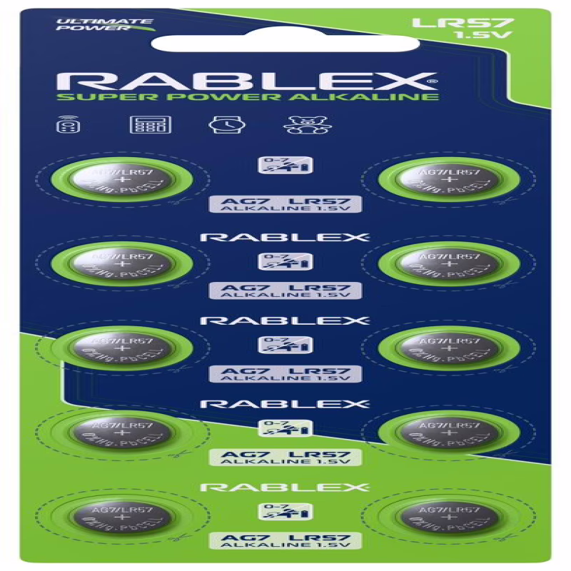 Батарейки-таблетки Rablex LR57, AG7, New Design
