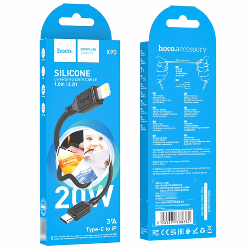 Кабель HOCO X90, USB Type-C – Lightning