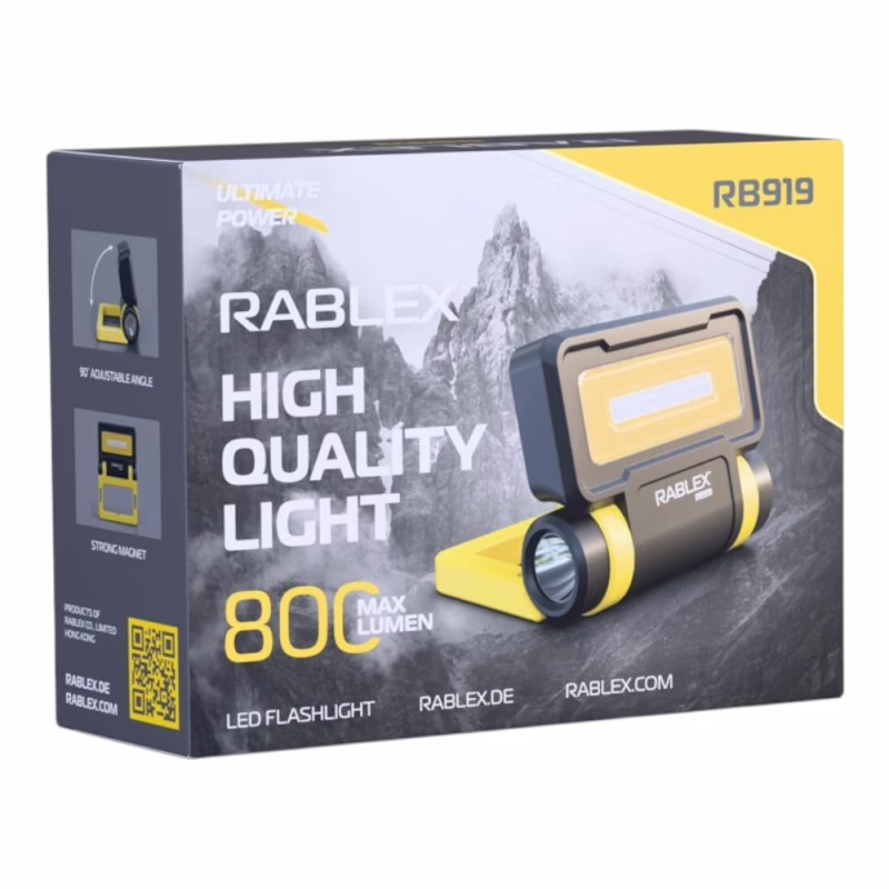Светодиодный прожектор Rablex RB919, аккумуляторный, COB LED, магнитный, Type-C
